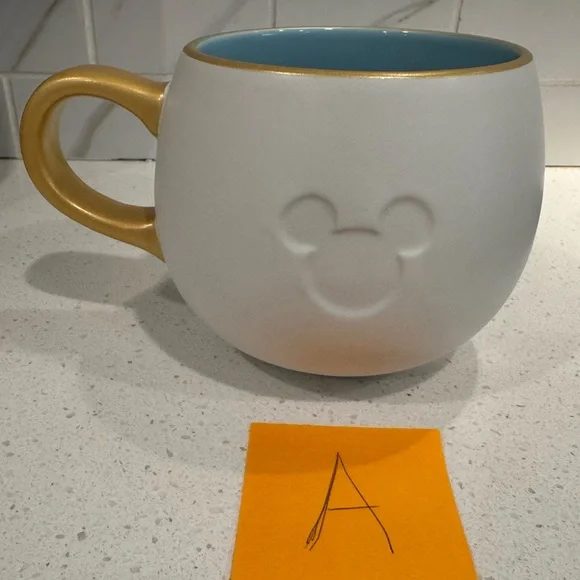 Disney Home White, Gold, Blue Whimsical Mug Mickey Mouse Ears Icon Enjoy” (A) - Picture 2 of 10
